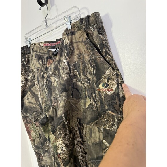 Mossy Oak Camo Cargo Pants Mens XXL (44-46) Hunting Elastic Side Waist Tie Legs - Picture 5 of 16